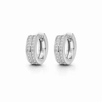 Andrea Huggies Earrings  With Zc 925 Sterling Silver  - 13 mm