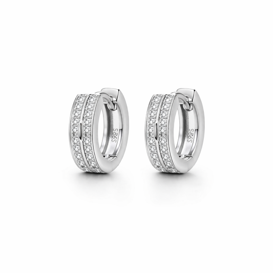 Andrea Huggies Earrings  With Zc 925 Sterling Silver  - 13 mm