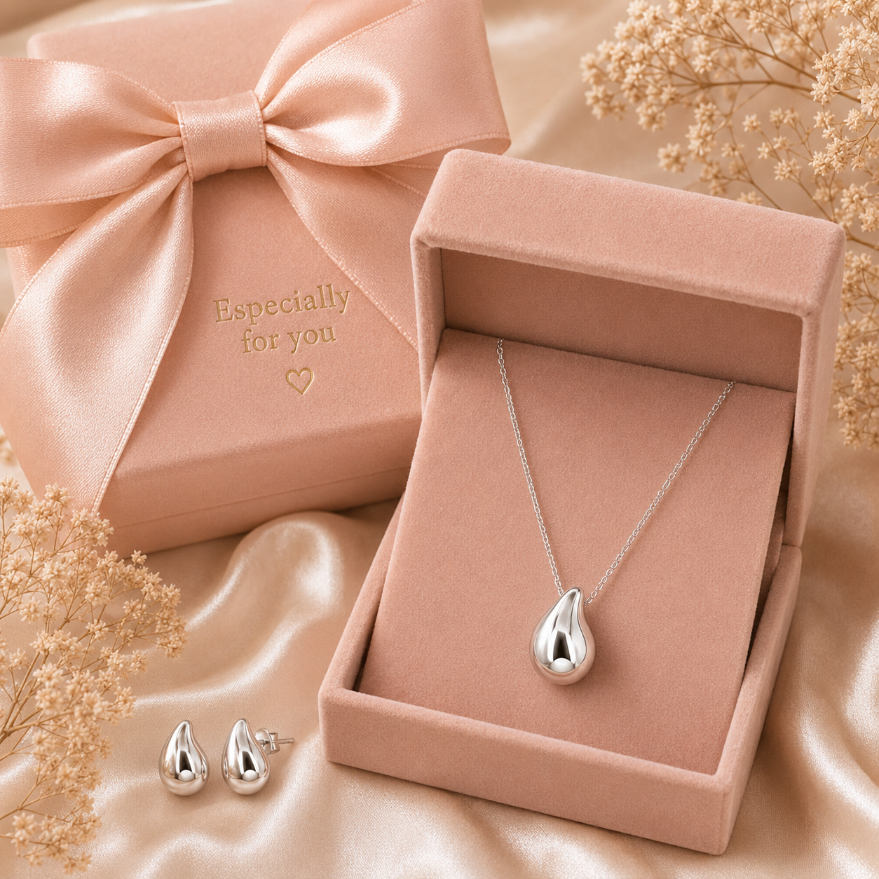 Set Bottega Necklace and Earring - Sterling Silver 925