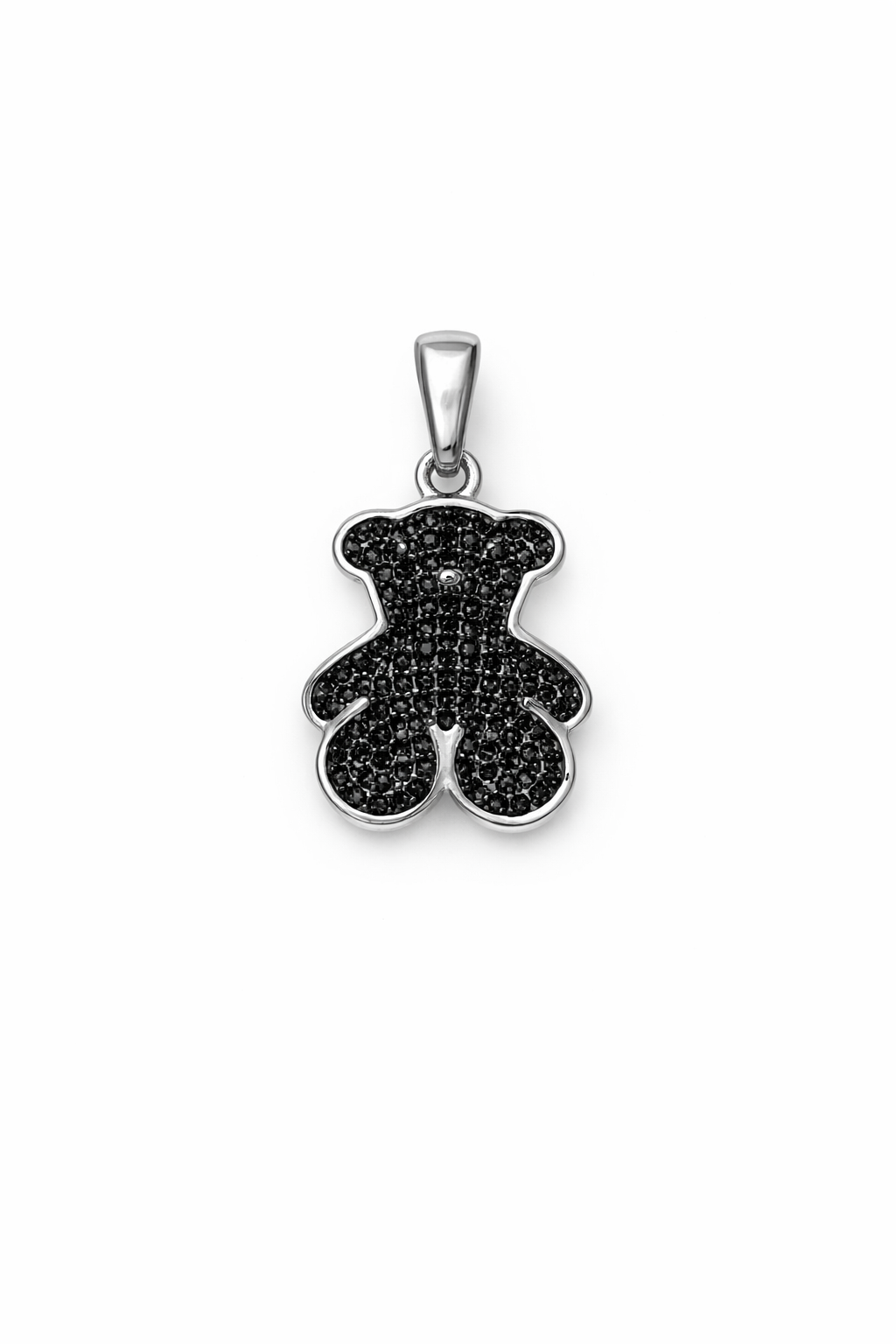 Bear Pendant with CZ- 925 Sterling silver- 0.9”