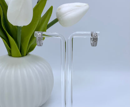 Andrea Hoop Earrings  With Zc Sterling Silver  925