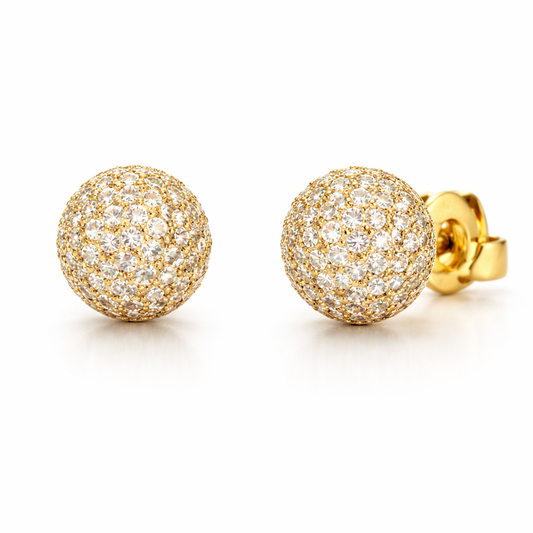 Bola de Fuego Stud Earring Sterling Silver 925 - 8mm