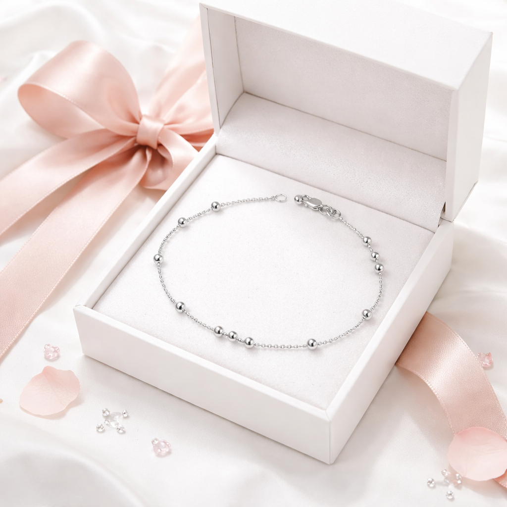 Luna Beaded Bracelet  925 Sterling silver