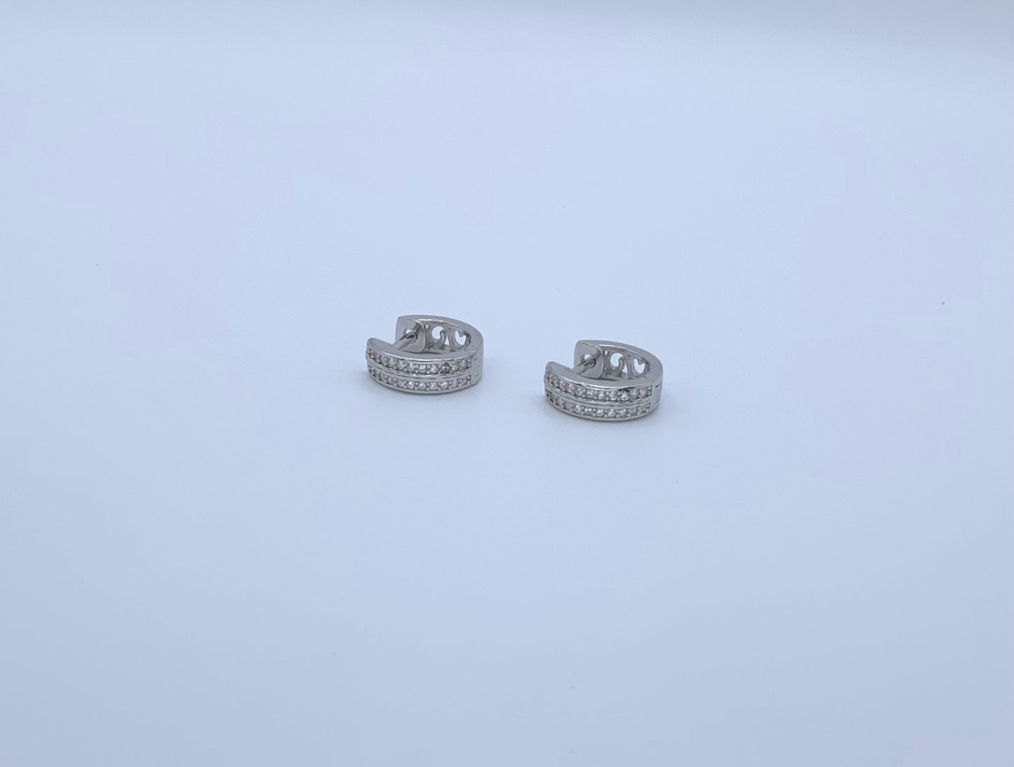 Andrea Hoop Earrings  With Zc Sterling Silver  925