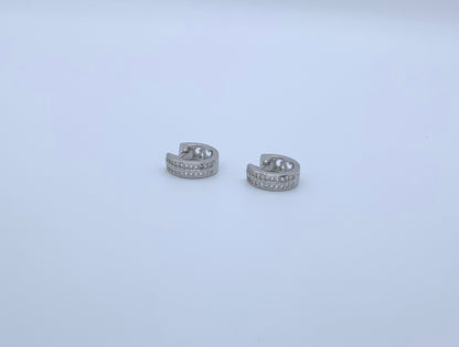 Andrea Hoop Earrings  With Zc Sterling Silver  925