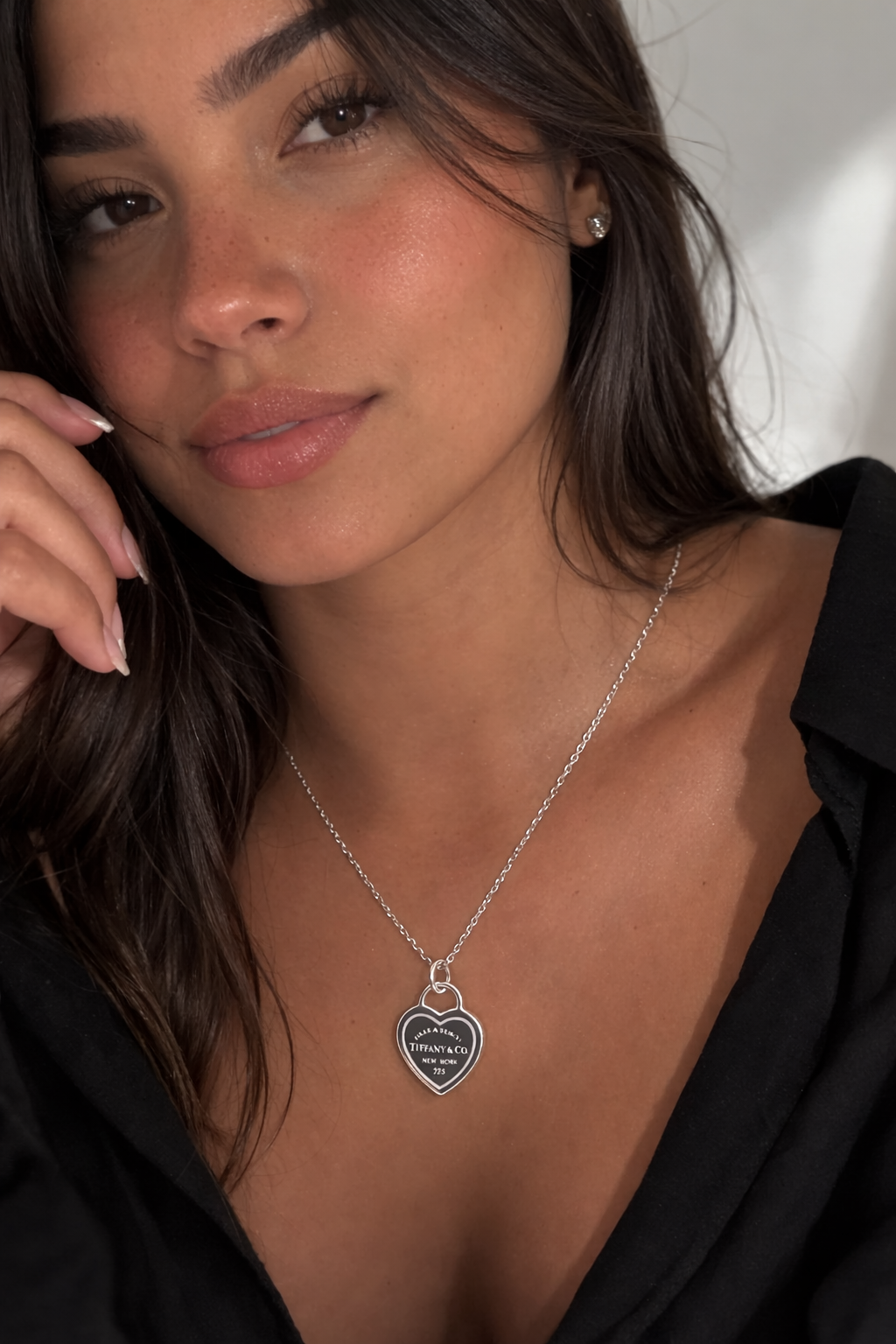 Amara Pink Heart Necklace - Sterling Silver 925