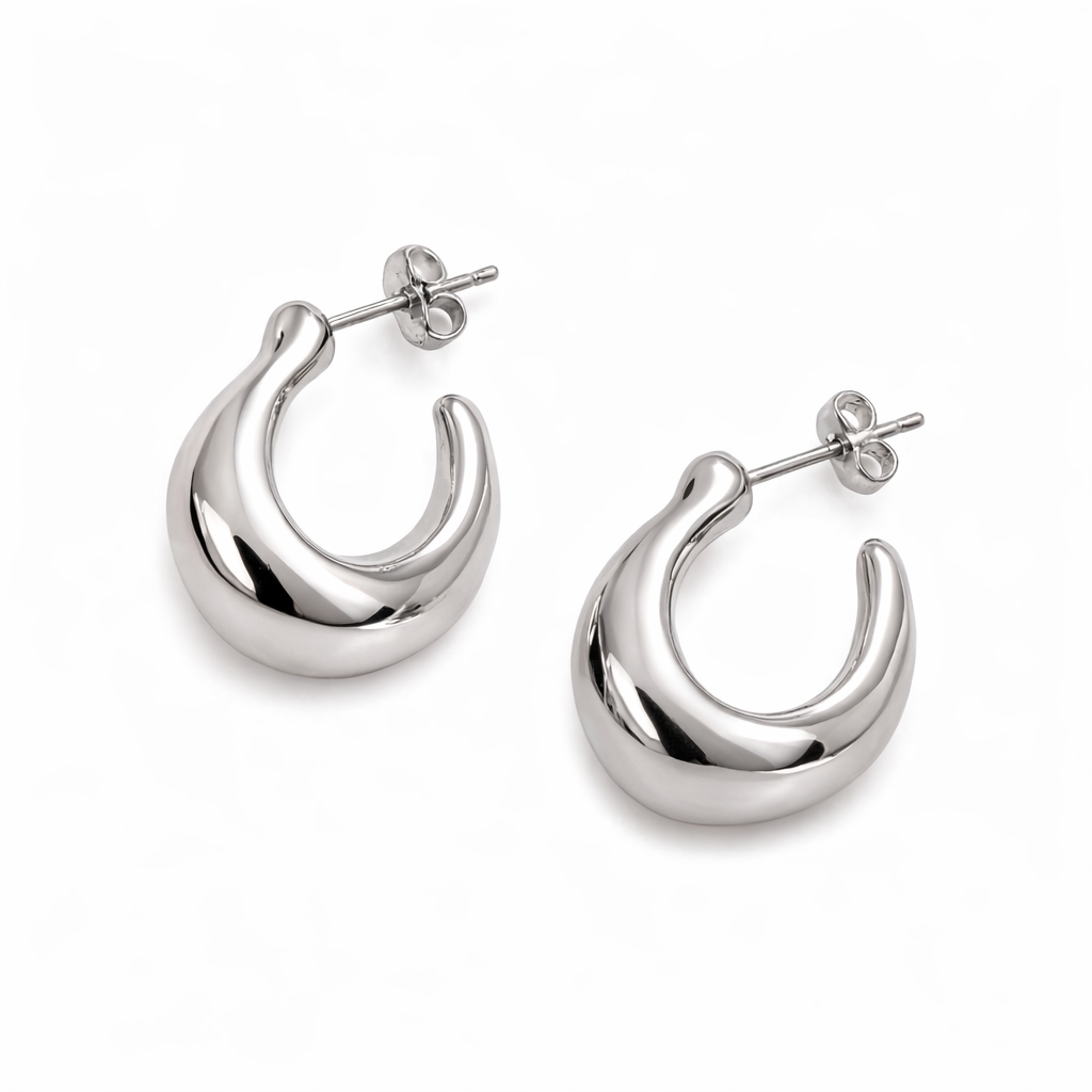 Luna Hoops Earrings Sterling Silver 925