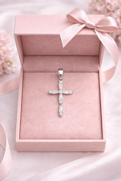 Divine Cross 925 Sterling Silver- 0.9”