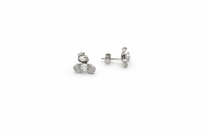 Bloom Pearl  Stud - Earring Sterling Silver 925 - 8mm