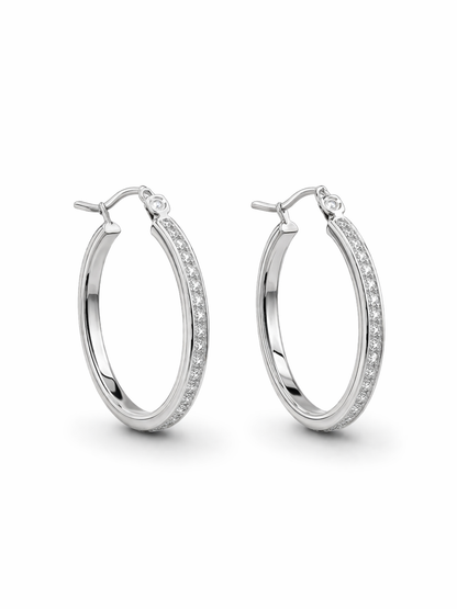 Alexia Hoops Earrings 925 Sterling Silver- 19mm