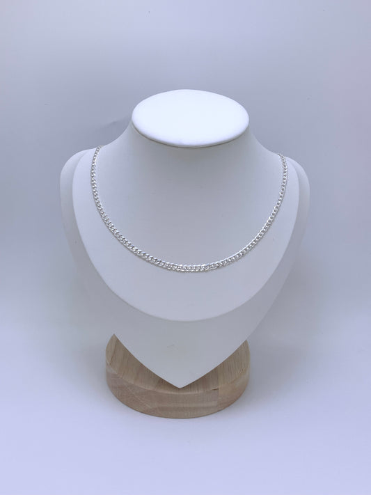 Cuban Chain Necklace 3mm Sterling Silver 925 -16”