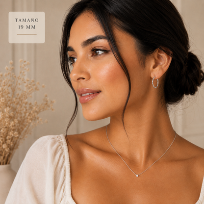 Amara Twist Hoops – Sterling Silver 925 Textured Hoop Earrings (19mm / 25mm)