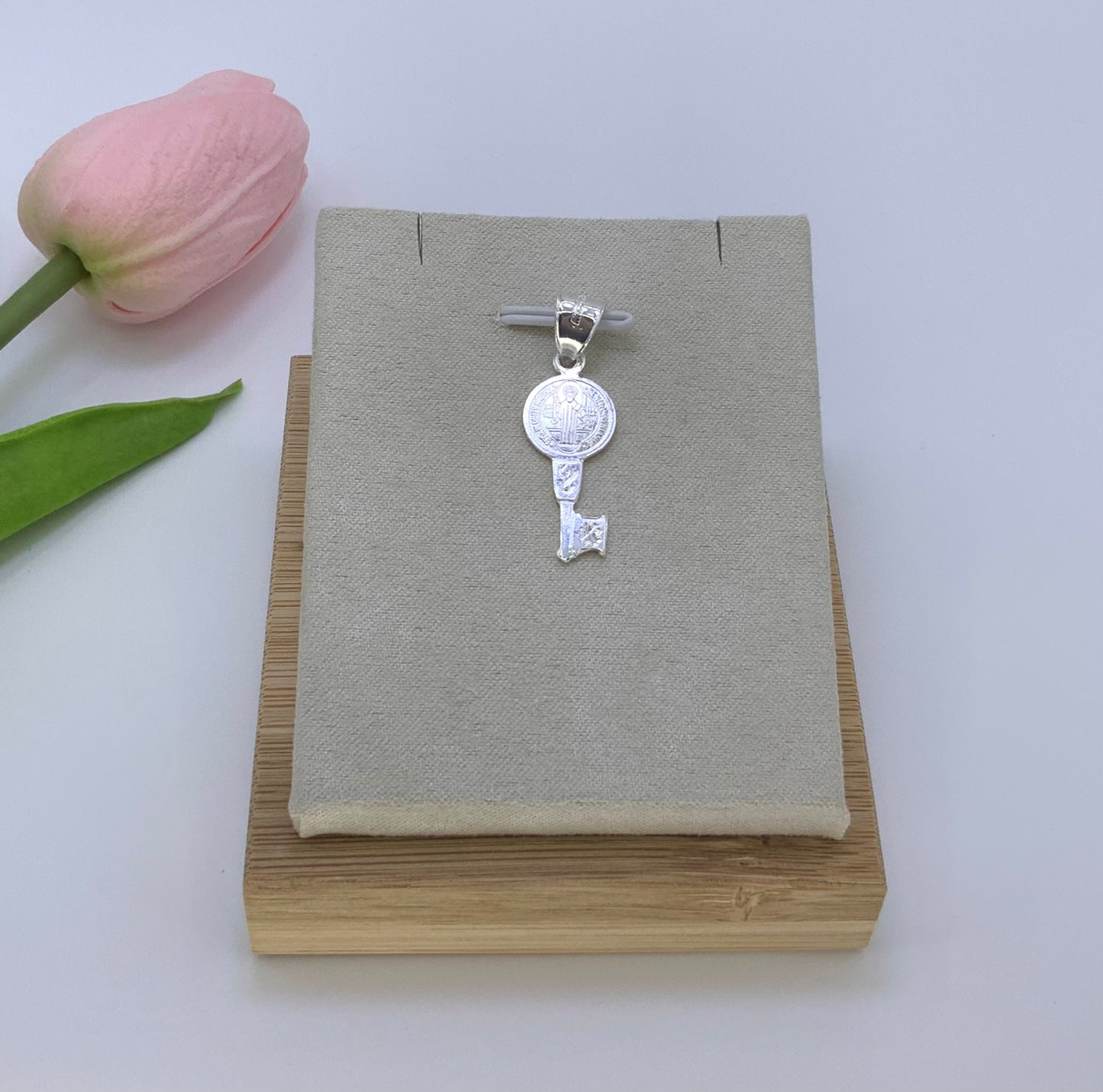 Saint Benedict Key Pendant - Sterling Silver 925