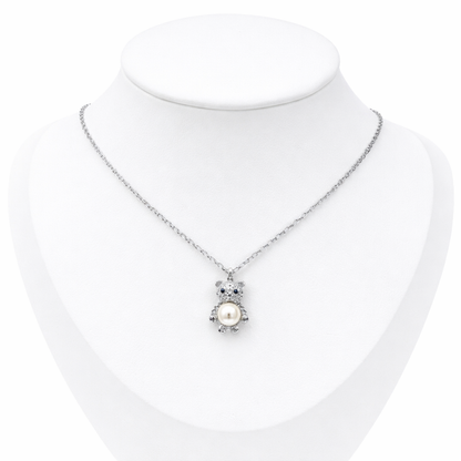 Teddy Bear Necklace Sterling Silver 925-15mm