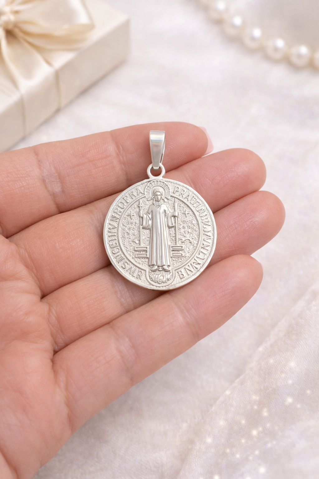 Saint Benedict Pendant Sterling Silver 925 -1.25 “