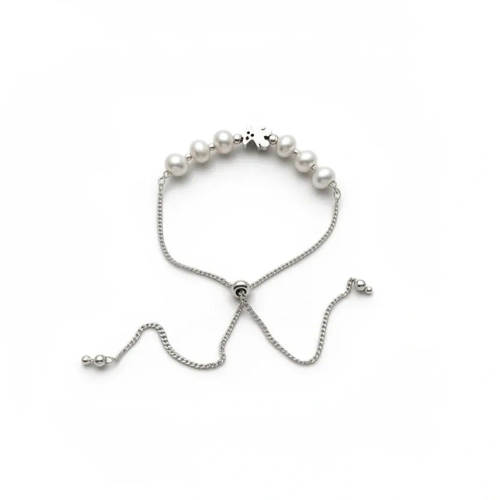 Teddy Pearl Bracelet - Sterling Silver 925- Adjustable