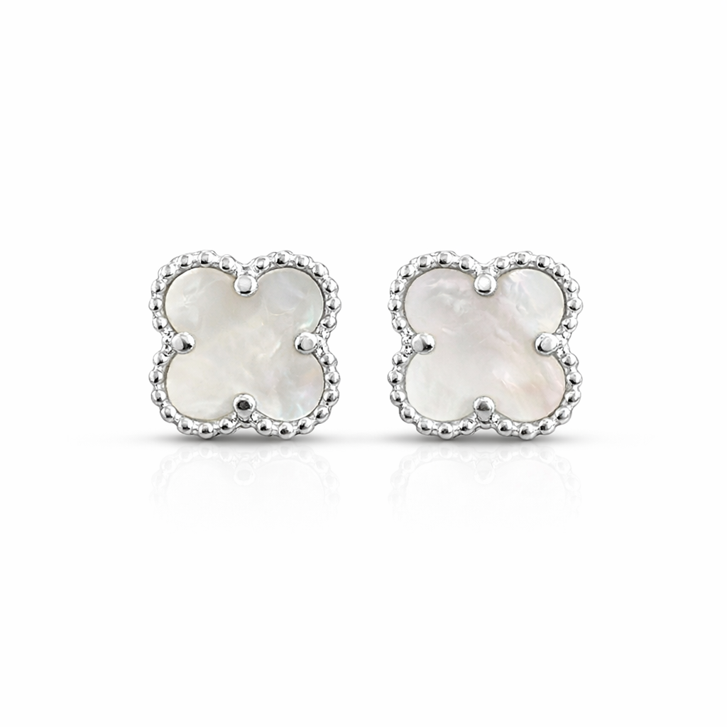 Trebol Stud Earring Medium 925 Sterling Silver -10mm