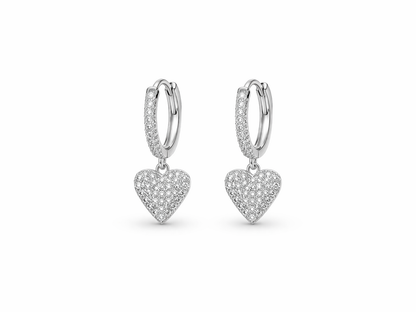 Abigail Heart Huggies Earrings 925 Sterling Silver-12 mm