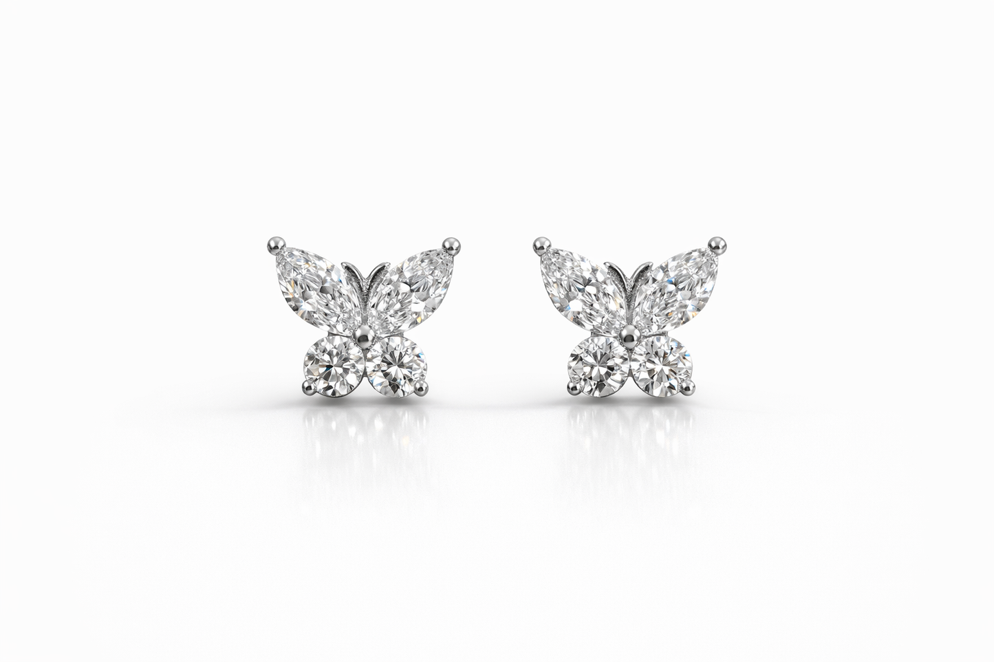 Mariposa Stud Earrings With Zc Sterling Silver 925
