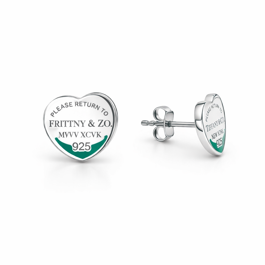 Valentina Heart Stud Earring -Sterling Silver 925-12.3mm