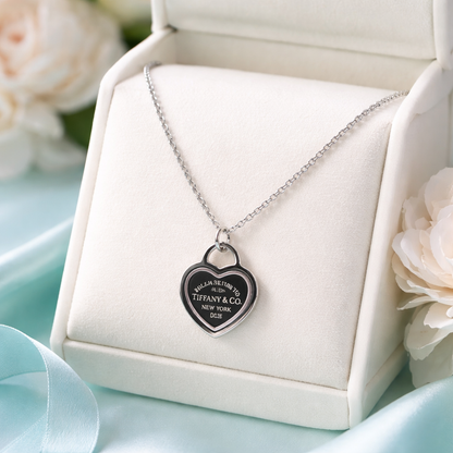 Amara Pink Heart Necklace - Sterling Silver 925