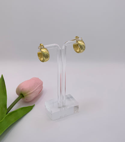 Golden Twist Hoops Earrings Sterling Silver 925