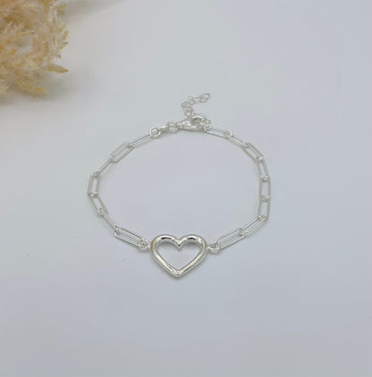 Paperclip with Heart Bracelet