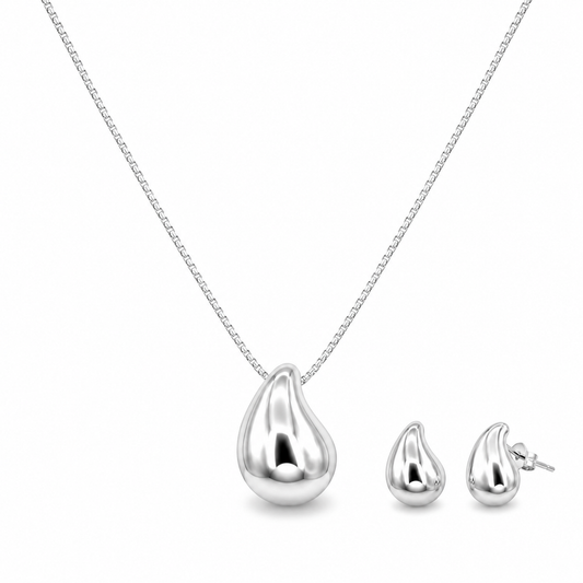 Set Bottega Necklace and Earring - Sterling Silver 925