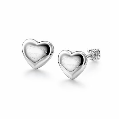 Classic Heart Stud Earrings – Sterling Silver 925