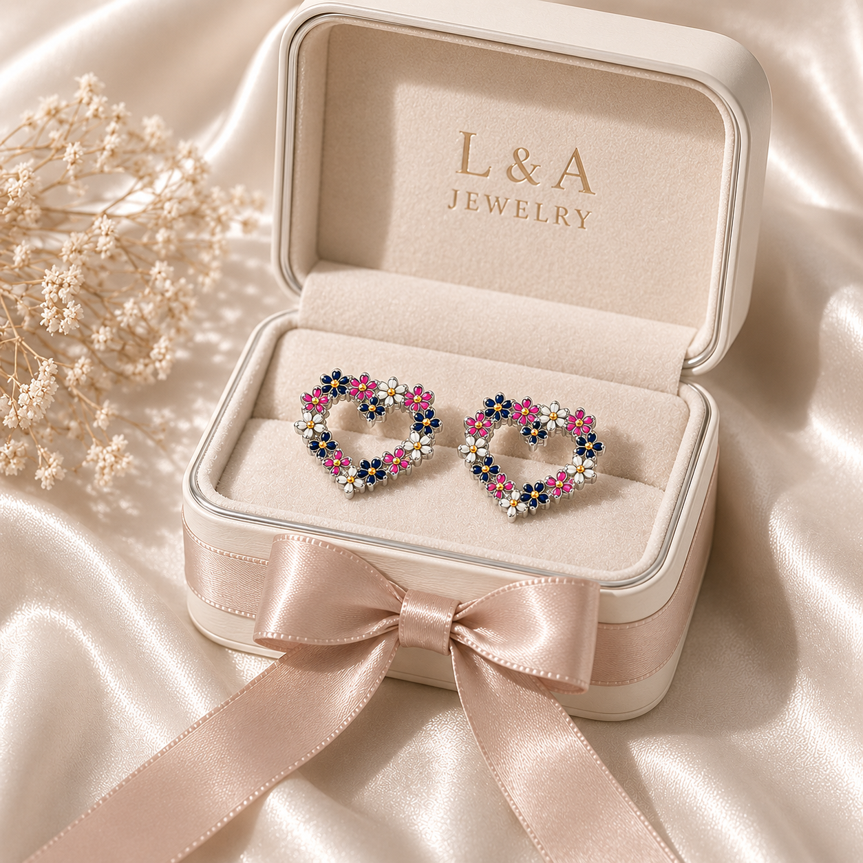 Bella Flora Hearts 925 Sterling Silver -13mm