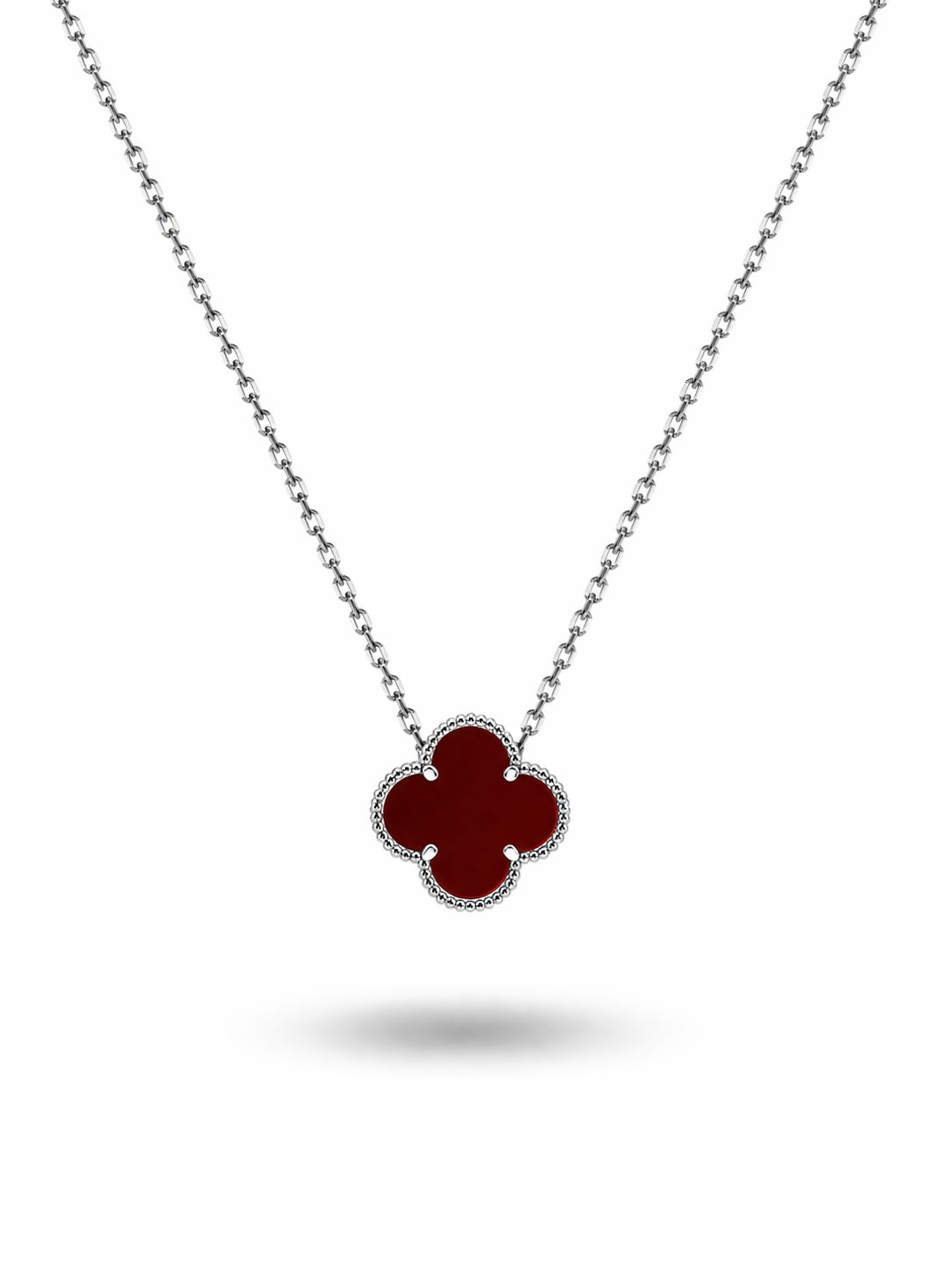 Red Clover Necklace Sterling Silver 925- 18mm