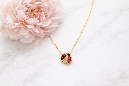 Ladybug Necklace Sterling Silver 925