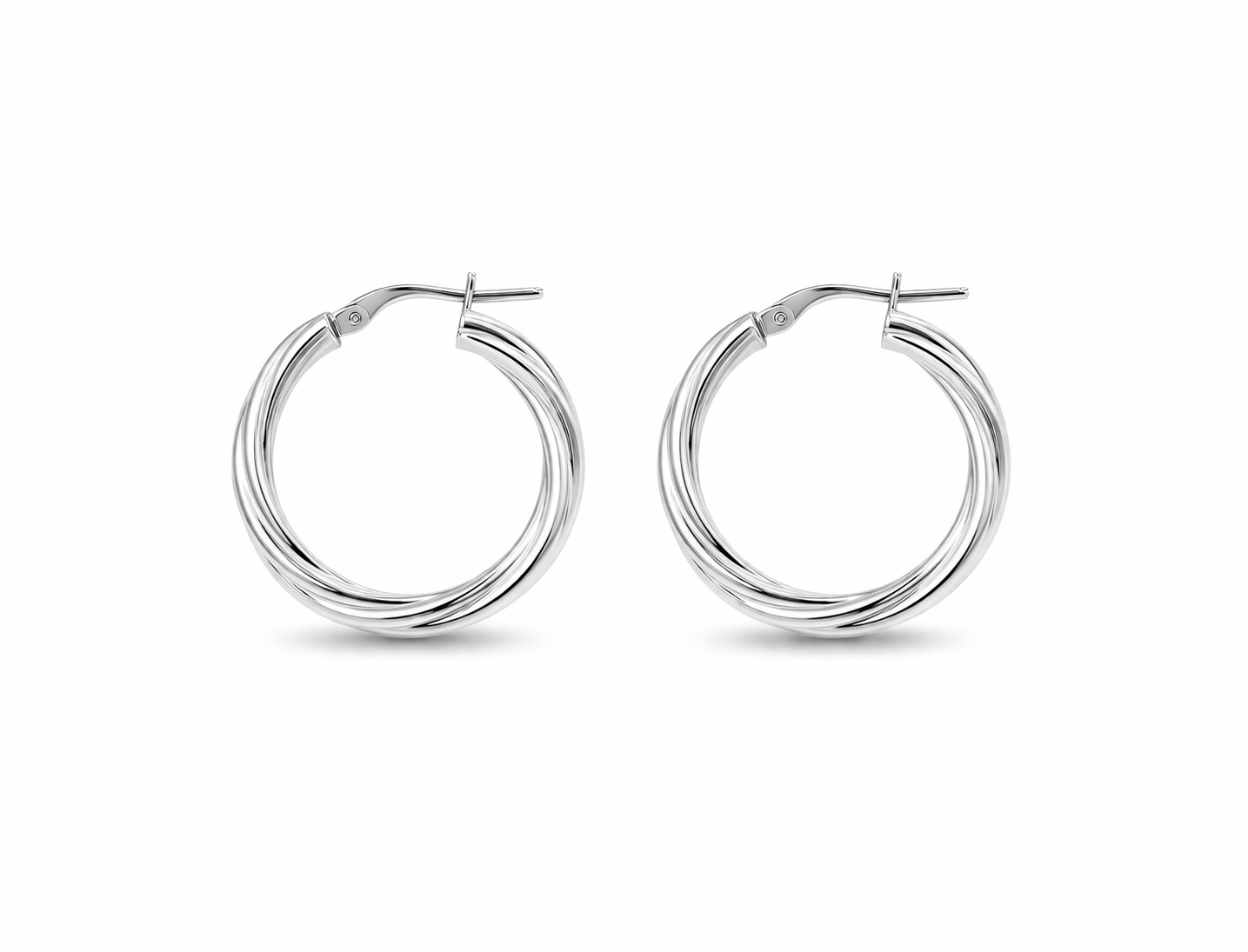 Martina Hoop Earrings Twisted Sterling Silver 925-25mm