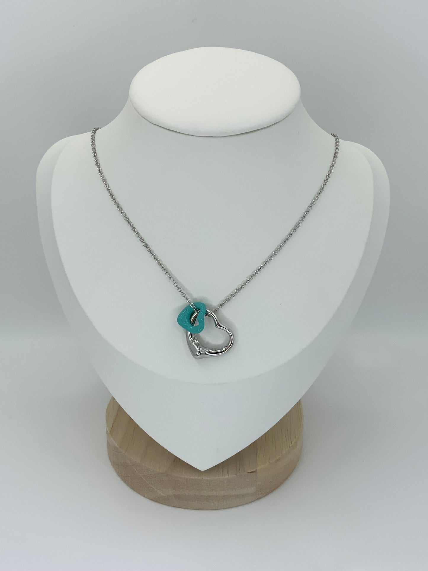 Open Heart Turquoise Necklace Sterling Silver 925