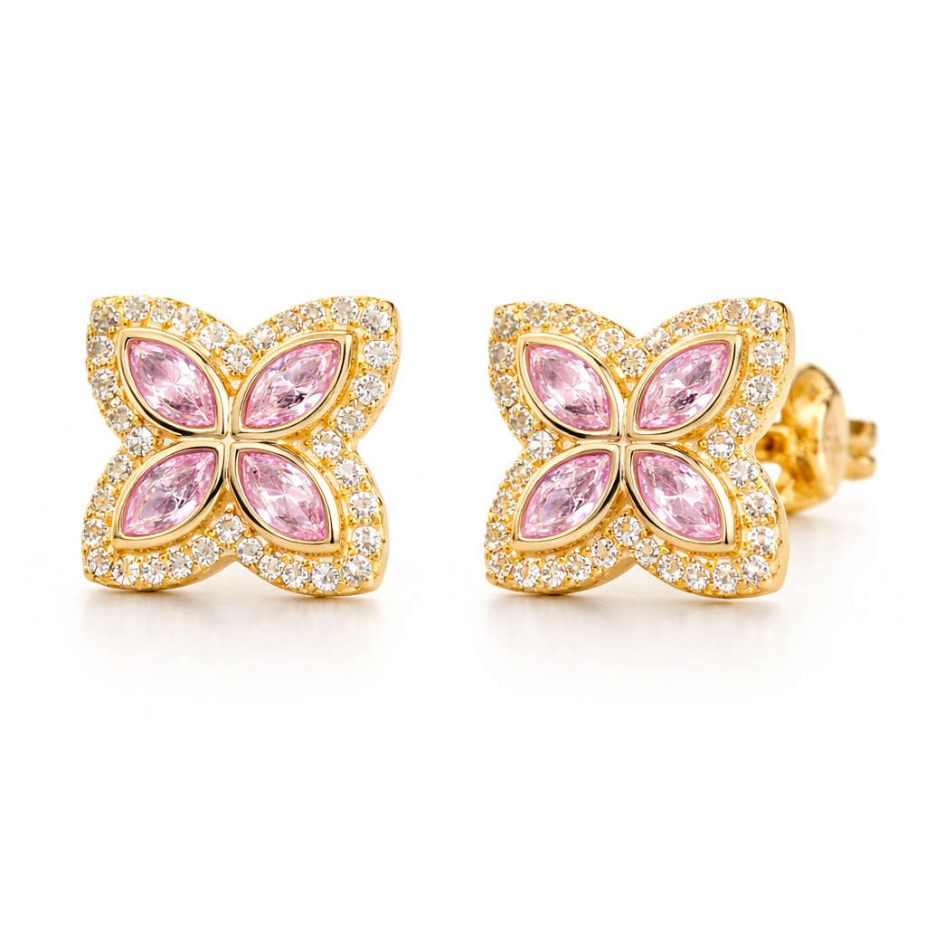 Peonía Clover Stud Earrings Sterling Silver 925