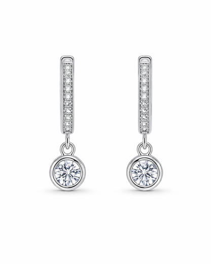 Michelle Huggies Earrings With Zc Sterling Silver 925 - 11 mm