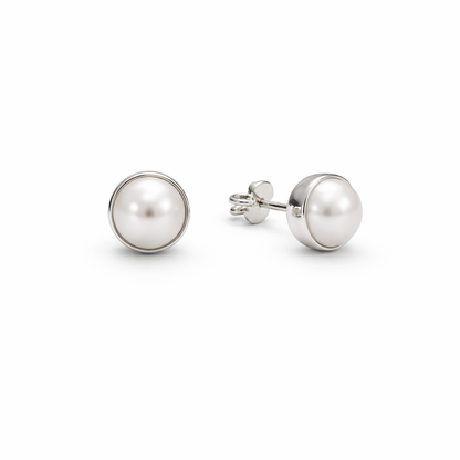 Isabelle Pearl Stud Earring - Sterling Silver925 - 9 mm