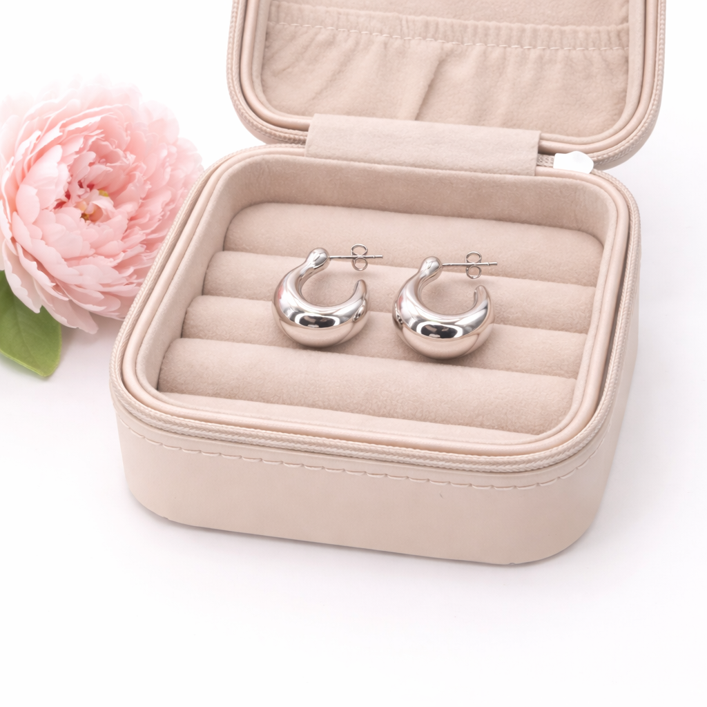 Luna Hoops Earrings Sterling Silver 925