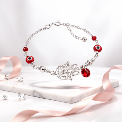 Amara Hamsa Protection Bracelet 925 Sterling Silver
