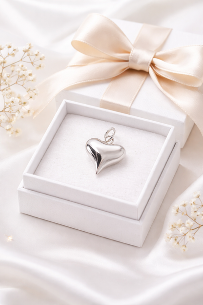 Glossy Heart Pendant 925 Sterling Silver