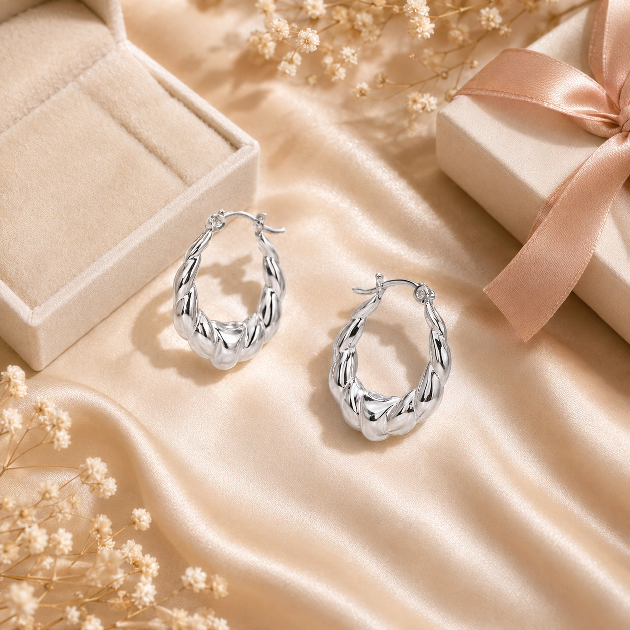 Lucy Hoop Earrings Sterling Silver 925 -25mm