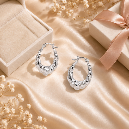 Lucy Hoop Earrings Sterling Silver 925 -25mm