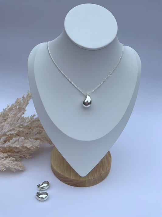 Set Bottega Necklace and Earring - Sterling Silver 925