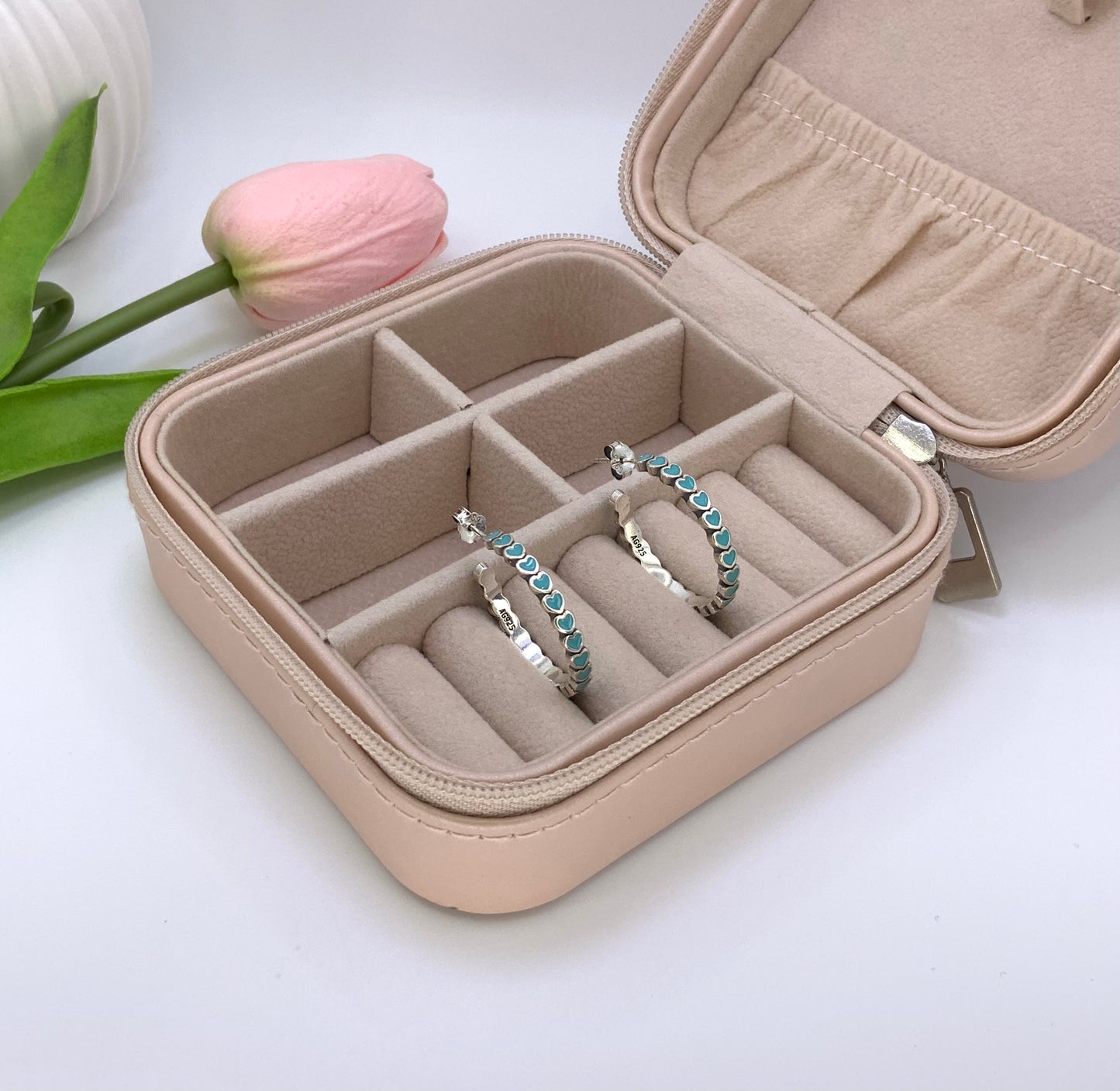 Heart Hoop Earrings Large - Sterling Silver 925