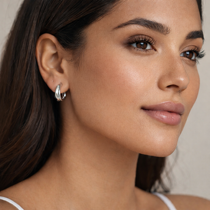 Alba Hoops Earrings Sterling Silver 925 -17mm