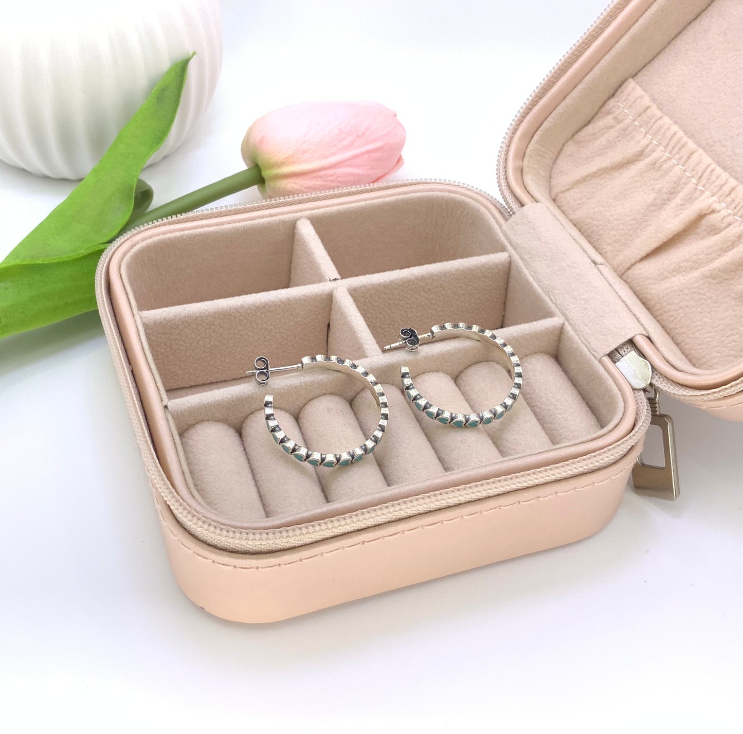 Heart Hoop Earrings Large - Sterling Silver 925