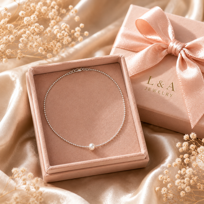 Radiant Pearl Necklace 925 Sterling Silver