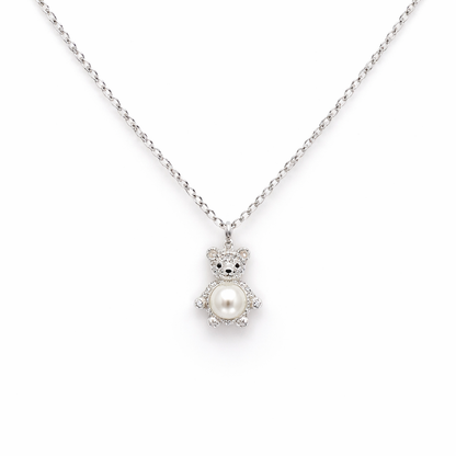 Teddy Bear Necklace Sterling Silver 925-15mm