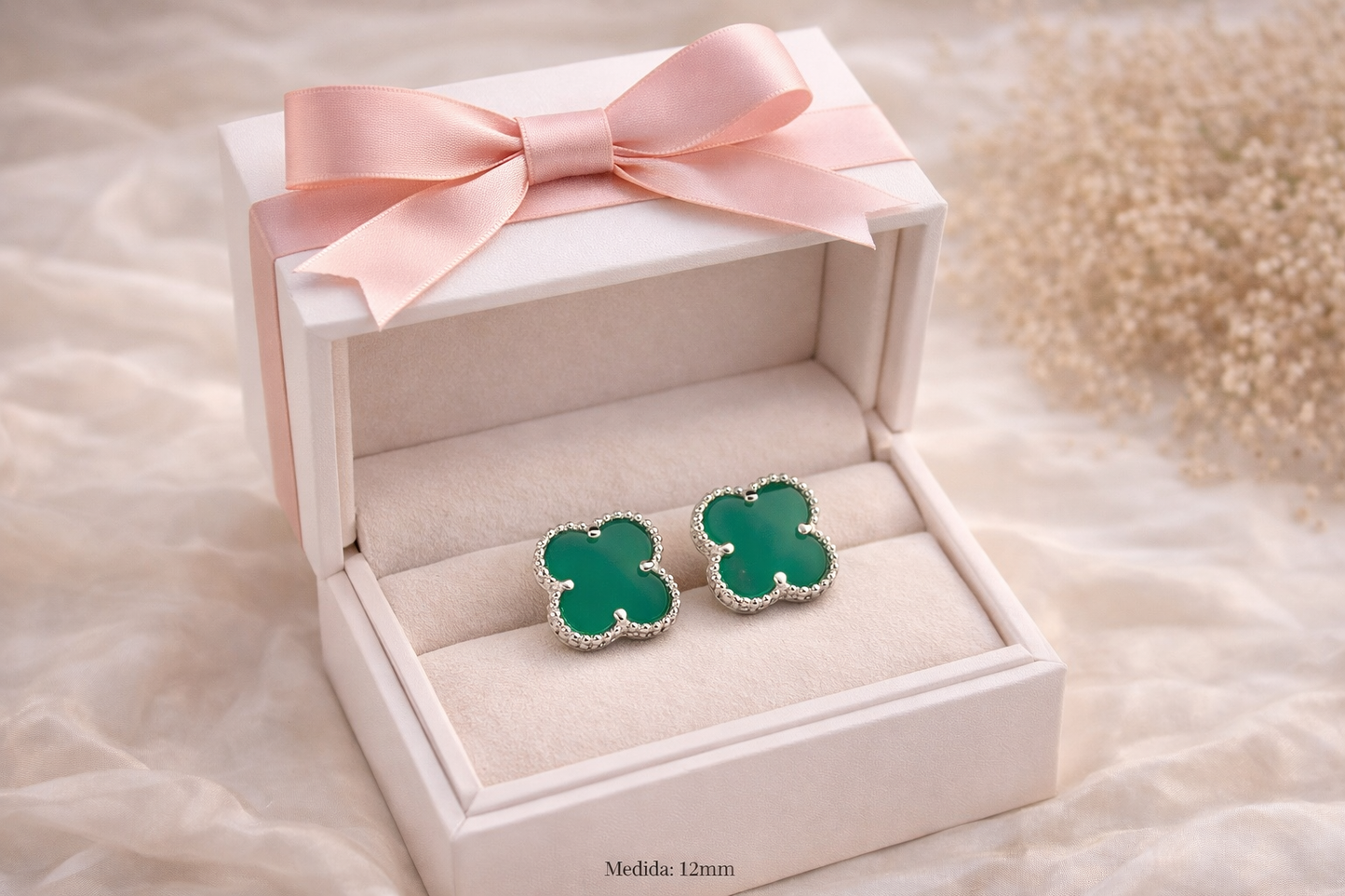 Trebol Stud Earrings 925 Sterling Silver - 12mm