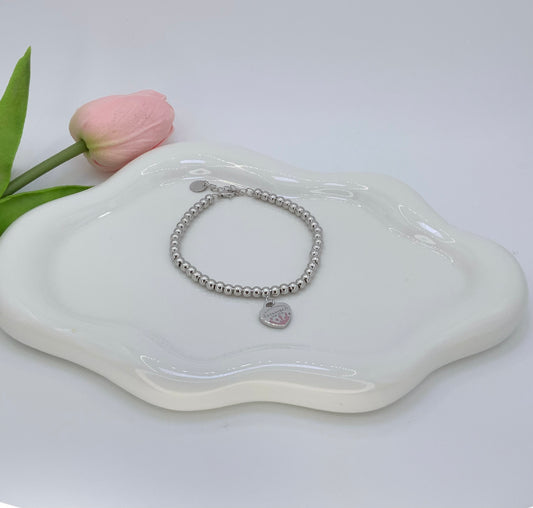 Fanny Beaded Bracelet Sterling Silver 925 up to 8”